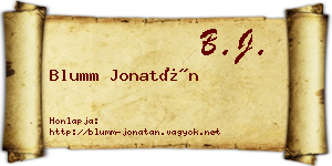 Blumm Jonatán névjegykártya